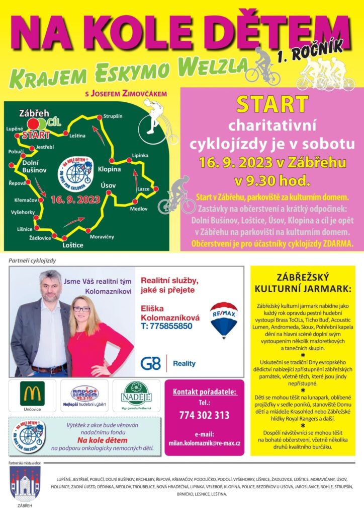 Na kole dětem krajem Eskymo Welzla
