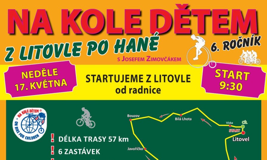 Na kole dětem z Litovle po Hané – 6. ročník