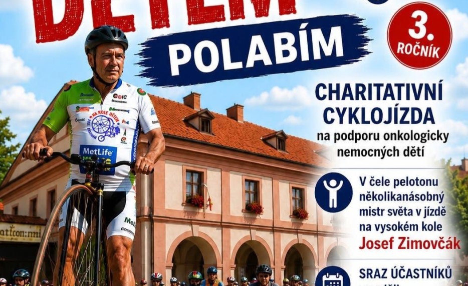 Pozvánka na 3. ročník charitativní cyklojízdy Na kole dětem Polabím