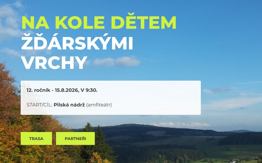 Pozvánka: 12. ročník charitativní cyklojízdy Na kole dětem Žďárskými vrchy